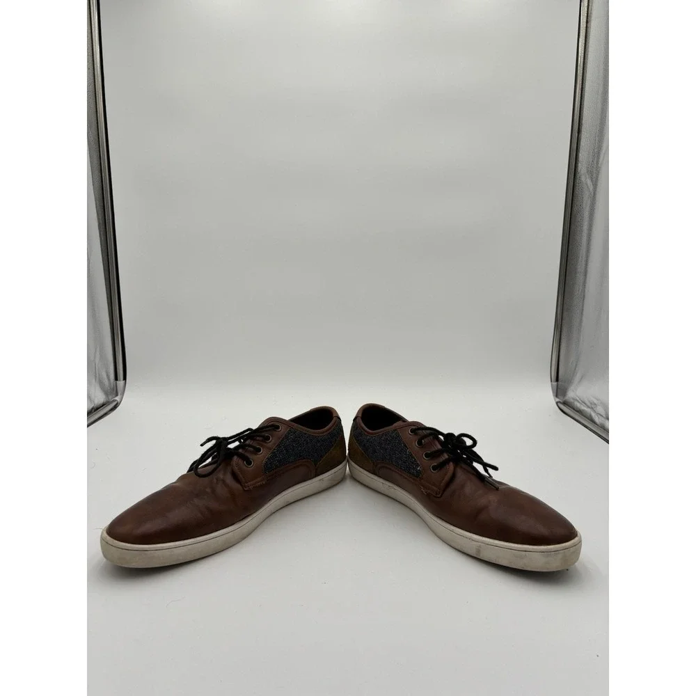 Aldo mens sneakers two colors brown/black leather size 10.5 lace-up - Picture 3 of 7
